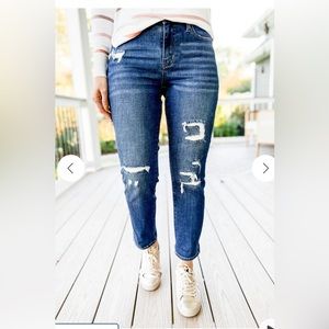 GUC Judy Blue Thermal Patch Skinny Jeans Sz 18W